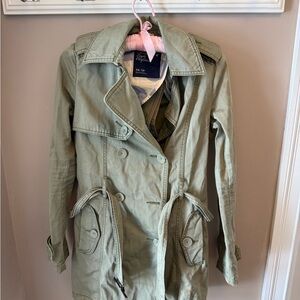 American Eagle Outfitters Olive Trench Coat